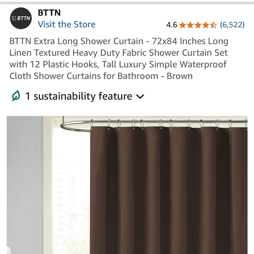 Solid extra long shower curtain